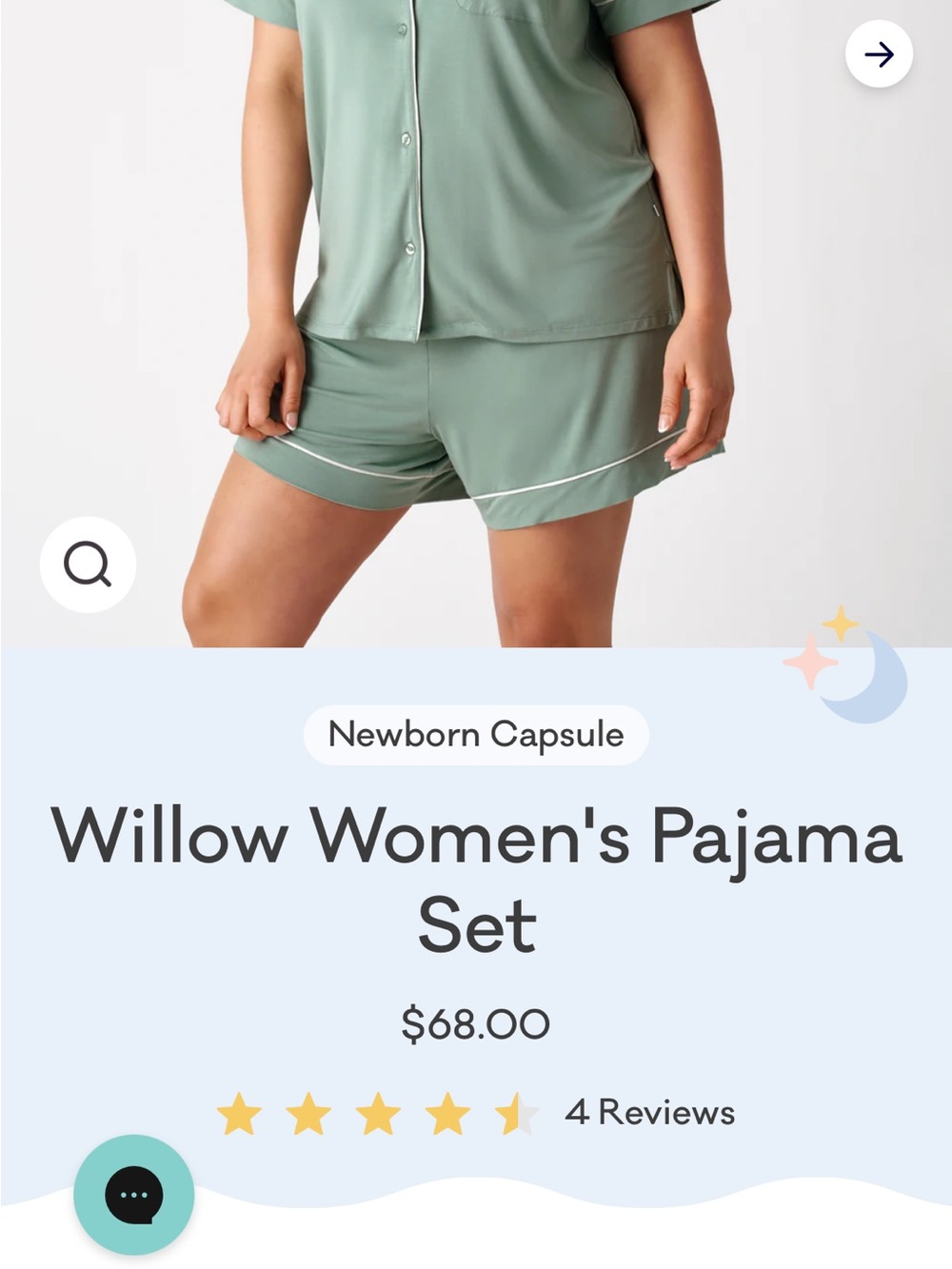 Little Sleepies Sage Green Short Pajama TOP ONLY